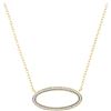 Image 1 : 0.12 CTW Diamond Oval Outline Pendant 10KT Yellow Gold - REF-18W2K