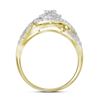 Image 2 : 1 CTW Diamond Swirl Bridal Engagement Ring 14KT Yellow Gold - REF-97W4K