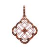 Image 1 : 0.50 CTW Red Color Diamond Square Cluster Pendant 10KT Rose Gold - REF-25F4N