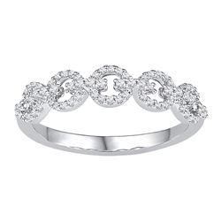 0.25 CTW Diamond Linked Ring 10KT White Gold - REF-19W4K