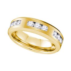 1 CTW Mens Diamond Wedding Anniversary Ring 10KT Yellow Gold - REF-127H4M