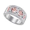 Image 1 : 0.20 CTW Diamond Cross Ring 10KT Two-tone Gold - REF-34N4F