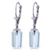 Genuine 9 ctw Blue Topaz Earrings Jewelry 14KT White Gold - REF-25H6X