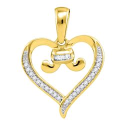 0.08 CTW Diamond Bound Tied Heart Love Pendant 10KT Yellow Gold - REF-11H2M