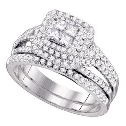 1 CTW Princess Diamond Bridal Engagement Ring 14KT White Gold - REF-127M4H