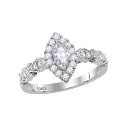 0.78 CTW Marquise Diamond Bellina Bridal Engagement Ring 14KT Two-tone Gold - REF-120X2Y