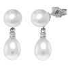 Genuine 10.10 ctw Pearl & Diamond Earrings Jewelry 14KT White Gold - REF-24H4X
