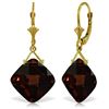 Genuine 17.5 ctw Garnet Earrings Jewelry 14KT Yellow Gold - REF-50N2R