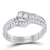 0.50 CTW Diamond 2-stone Bridal Wedding Engagement Ring 10KT White Gold - REF-34W4K