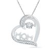 0.10 CTW Diamond Mom Mother Heart Love Pendant 10KT White Gold - REF-19W4K
