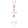 Genuine 5.5 ctw White Topaz Necklace Jewelry 14KT Rose Gold - REF-22R2P