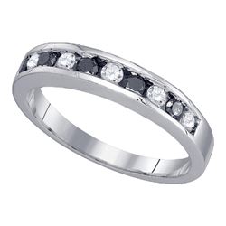 0.50 CTW Black Color Diamond Ring 10KT White Gold - REF-26F9N