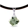 Genuine 8.76 ctw Green Amethyst & Diamond Necklace Jewelry 14KT White Gold - REF-30Y6F
