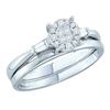 0.25 CTW Princess Diamond Soleil Bridal Engagement Ring 14KT White Gold - REF-44N9F