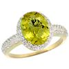 Natural 2.56 ctw Lemon-quartz & Diamond Engagement Ring 10K Yellow Gold - REF-31Z9Y