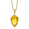 Genuine 9.55 ctw Citrine & Diamond Necklace Jewelry 14KT Yellow Gold - REF-25R3P