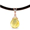 Genuine 6.51 ctw Citrine & Diamond Necklace Jewelry 14KT Rose Gold - REF-26R9P