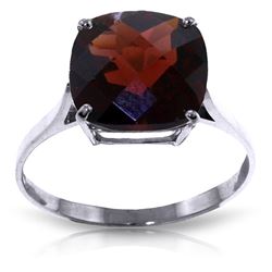 Genuine 4.5 ctw Garnet Ring Jewelry 14KT White Gold - REF-37A8K