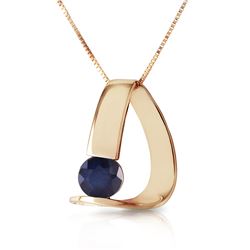 Genuine 1.50 ctw Sapphire Necklace Jewelry 14KT Yellow Gold - REF-58Y4F