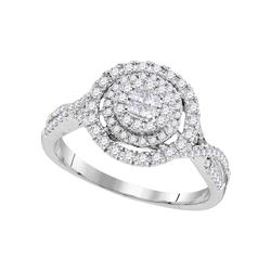 0.51 CTW Princess Diamond Soleil Cluster Bridal Engagement Ring 14KT White Gold - REF-67Y4X