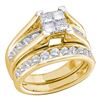 0.50 CTW Princess Diamond Bridal Engagement Ring 10KT Yellow Gold - REF-41Y2X