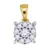 Image 1 : 0.26 CTW Diamond Flower Cluster Pendant 10KT Yellow Gold - REF-22X4Y