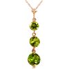 Genuine 3.6 ctw Peridot Necklace Jewelry 14KT Rose Gold - REF-24X4M