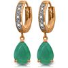 Genuine 2.03 ctw Emerald & Diamond Earrings Jewelry 14KT Rose Gold - REF-69X7M