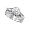 0.99 CTW Diamond Milgrain Bridal Wedding Engagement Ring 14KT White Gold - REF-149N9F