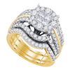 2.52 CTW Princess Diamond Soleil Bridal Engagement Ring 14KT Yellow Gold - REF-269F9N