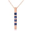Genuine 0.35 ctw Sapphire Necklace Jewelry 14KT Rose Gold - REF-27Y5F