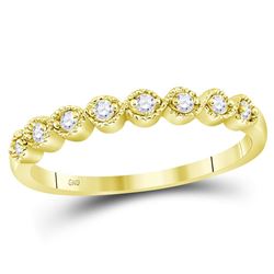 0.10 CTW Diamond Stackable Ring 10KT Yellow Gold - REF-12H8M