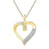 0.10 CTW Diamond Heart Pendant 10KT Yellow Gold - REF-16N4F