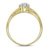 Image 2 : 0.16 CTW Prong-set Diamond Cluster Ring 10KT Yellow Gold - REF-13W4K