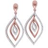 Image 1 : 0.40 CTW Diamond Nested Oval Dangle Earrings 10KT Rose Gold - REF-41X9Y