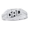 0.01 CTW Mens Diamond Dad Ring 14KT White Gold - REF-22X4Y