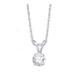 0.20 CTW Diamond Solitaire Pendant 14KT White Gold - REF-18N7F