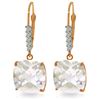Genuine 7.35 ctw White Topaz & Diamond Earrings Jewelry 14KT Rose Gold - REF-57V3W