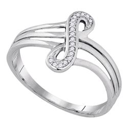 0.04 CTW Diamond Infinity Strand Ring 10KT White Gold - REF-13W4K