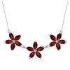 Genuine 4.2 ctw Garnet Necklace Jewelry 14KT White Gold - REF-60A7K