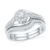 0.50 CTW Diamond Cluster Bridal Engagement Ring 10KT White Gold - REF-57F2N