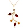 Genuine 0.95 ctw Garnet & Citrine Necklace Jewelry 14KT Yellow Gold - REF-32Y2F