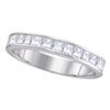1 CTW Princess Channel-set Diamond 4.5mm Wedding Ring 14KT White Gold - REF-119W9K