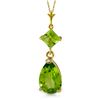 Genuine 2 ctw Peridot Necklace Jewelry 14KT Yellow Gold - REF-24X3M
