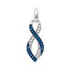 Image 1 : 0.20 CTW Blue Color Diamond Infinity Pendant 10KT White Gold - REF-12W2K