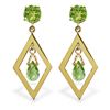 Image 1 : Genuine 2.4 ctw Peridot Earrings Jewelry 14KT Yellow Gold - REF-39P3H