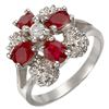 Image 1 : 1.58 CTW Ruby & Diamond Ring 14K White Gold - REF-43K3W - 10844