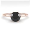 Image 1 : 1.0 CTW Black Diamond Solitaire Engagement Ring 18K Rose Gold - REF-53M6H - 35900