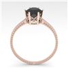 Image 4 : 1.0 CTW Black Diamond Solitaire Engagement Ring 18K Rose Gold - REF-53M6H - 35900