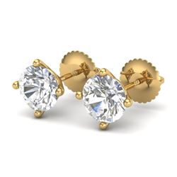 2 CTW VS/SI Diamond Solitaire Art Deco Stud Earrings 18K Yellow Gold - REF-591H2A - 37306
